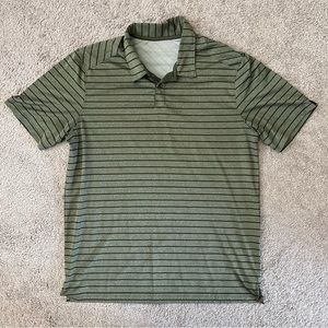 Oakley Men’s Green Striped Short Sleeve Golf Polo Size Large